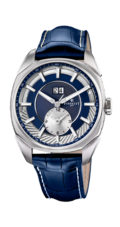 Perrelet Lab Peripheral Dual Time Big Date Blue Dial A1101/4